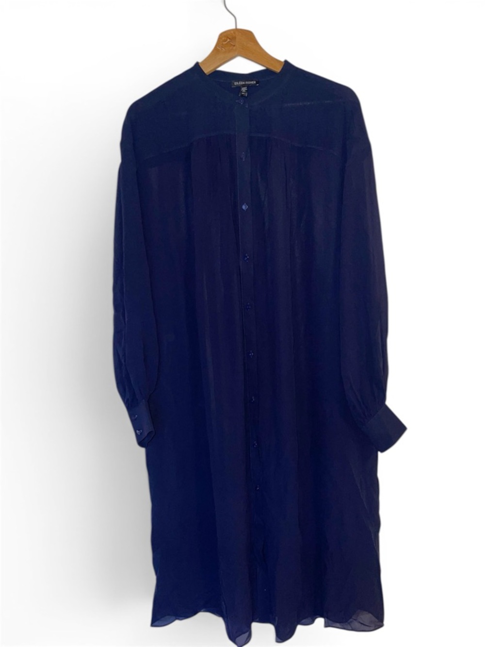 Eileen Fisher Sheer Silk Shirt Dress